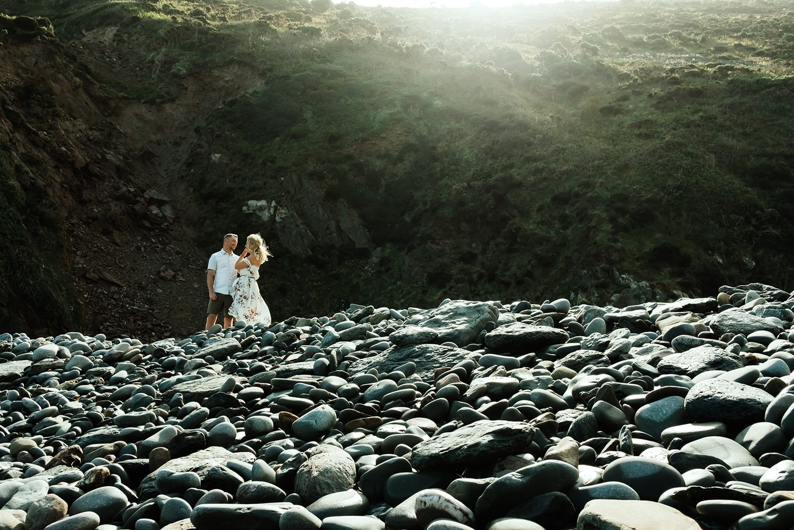 Lauren and Alix together on the rocky beach at Heddon’s Mouth
